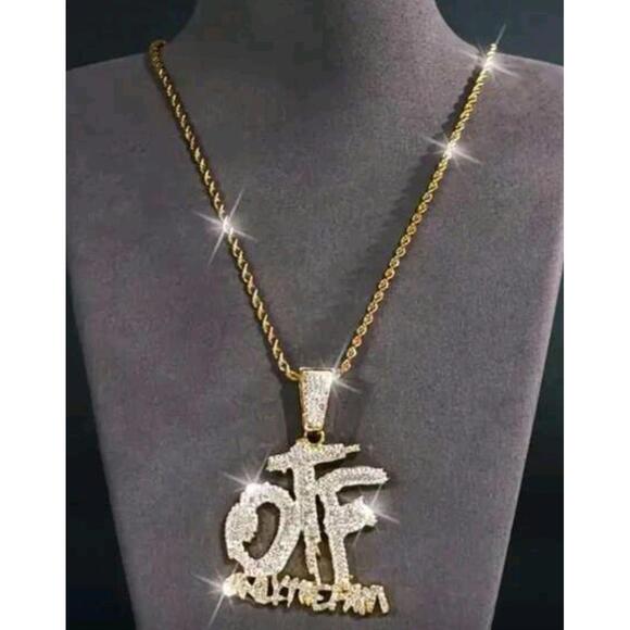 OTF (Chain)-(Gold)-(Hip Hop)-(New)-(Zirconia)-$45.00 - Picture 7 of 9